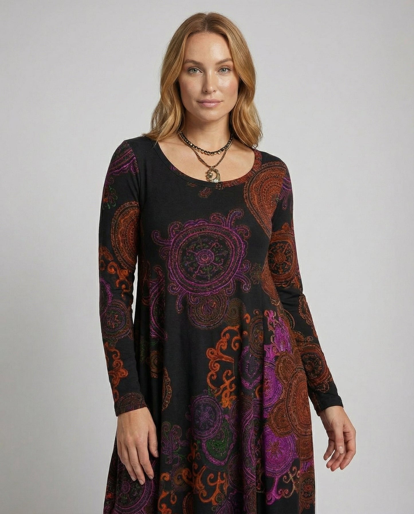 Norvielle Damen Boho-Kleid Lässig