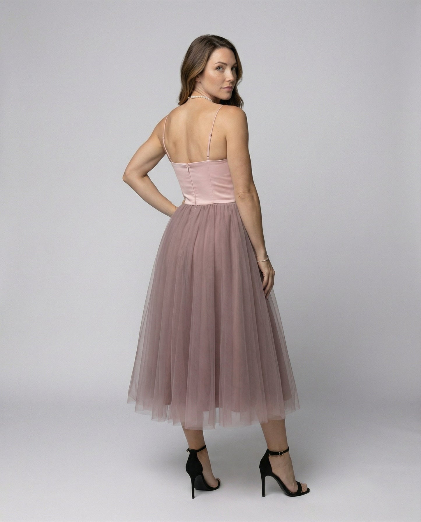 Damen Tüll Korsett Abendkleid