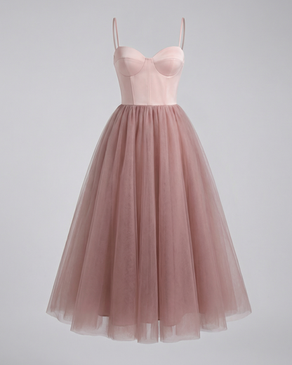 Damen Tüll Korsett Abendkleid