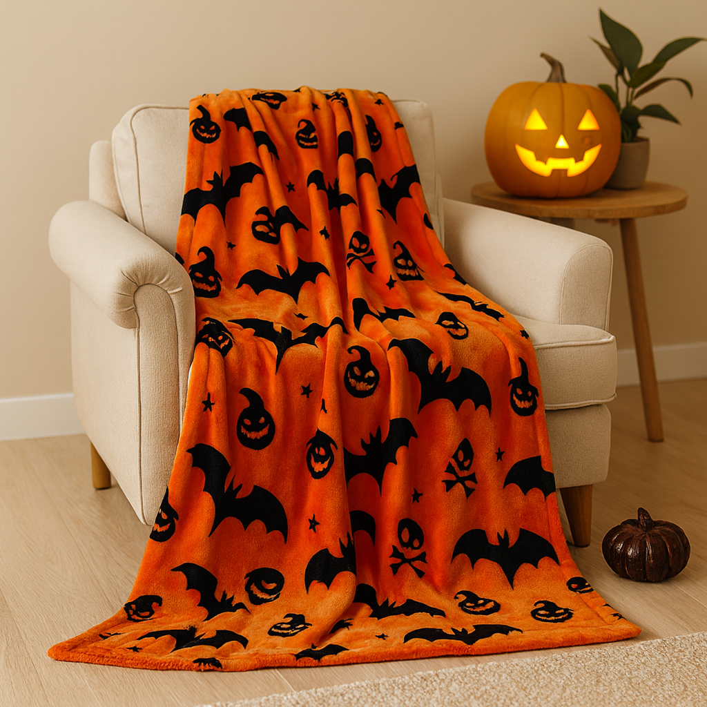 Halloween Wurfdecke Totenkopf Orange - Norvielle