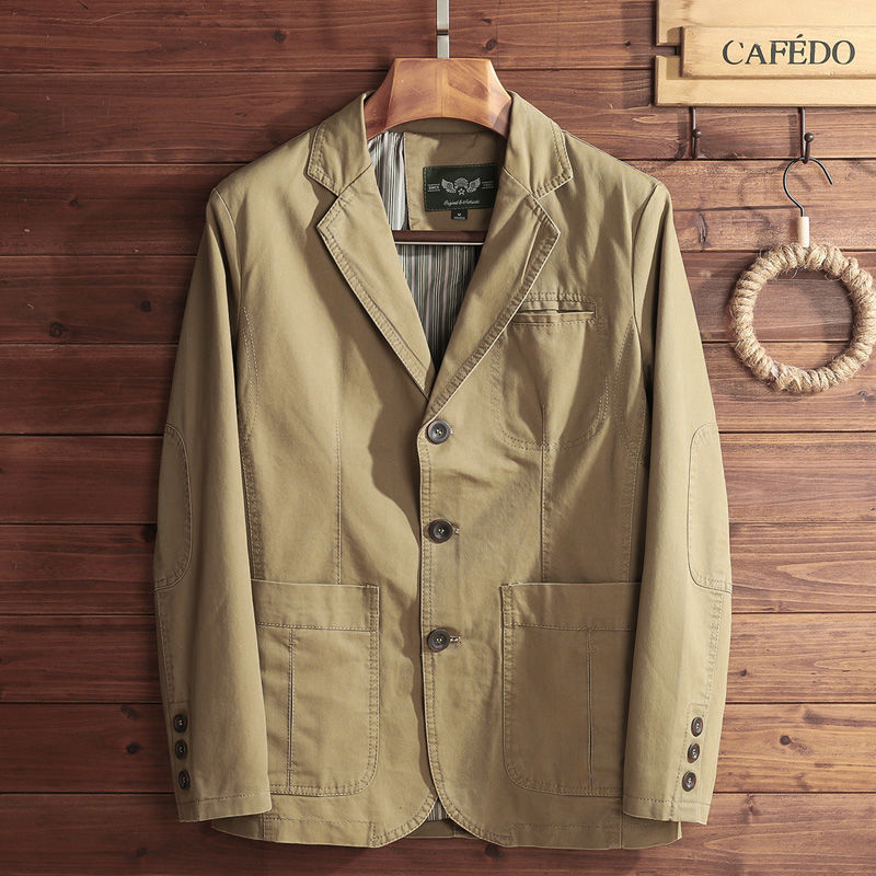Herren Herbstjacke Einreihig Mit Taschen Vintage Stil - Norvielle