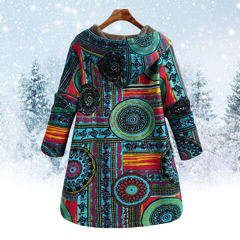 Kapuzenjacke Bedruckt Unisex Baumwolle Schwarz - Norvielle