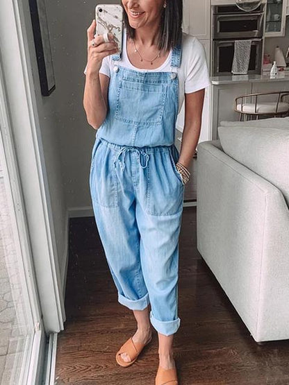 Norvielle Damen Denim Overall Schnürung