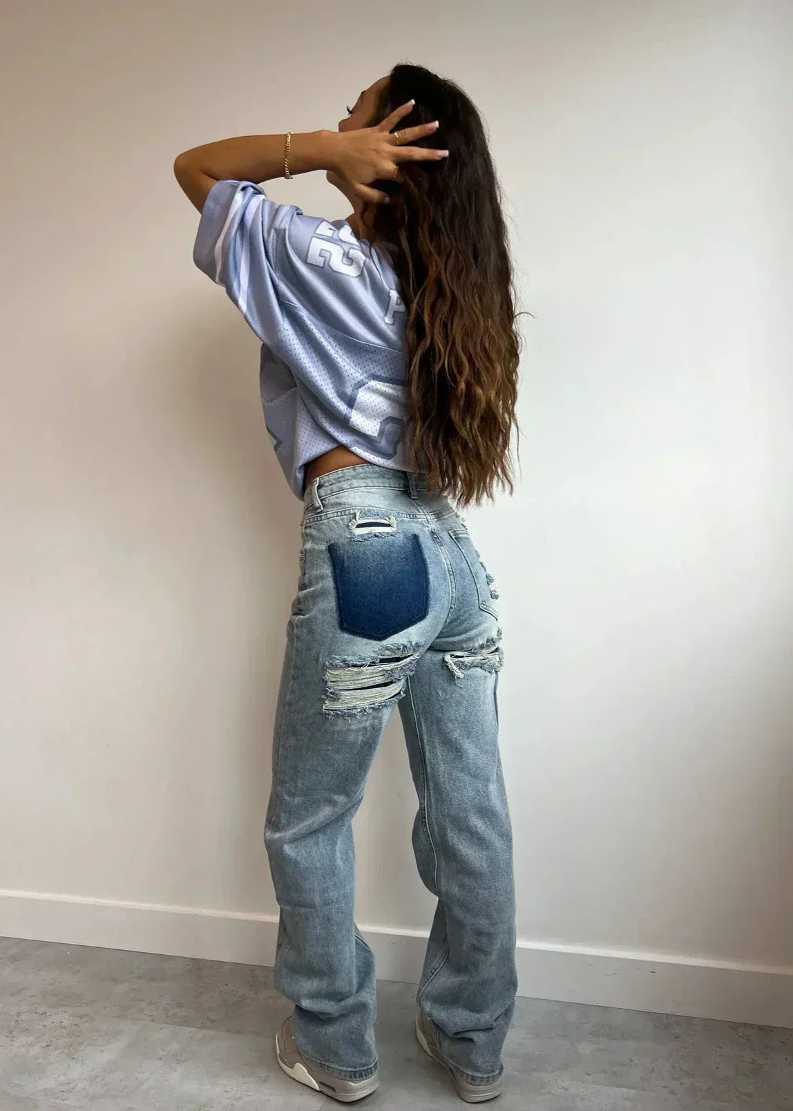 Damen Jeans Strukturierte Oberfläche - Norvielle