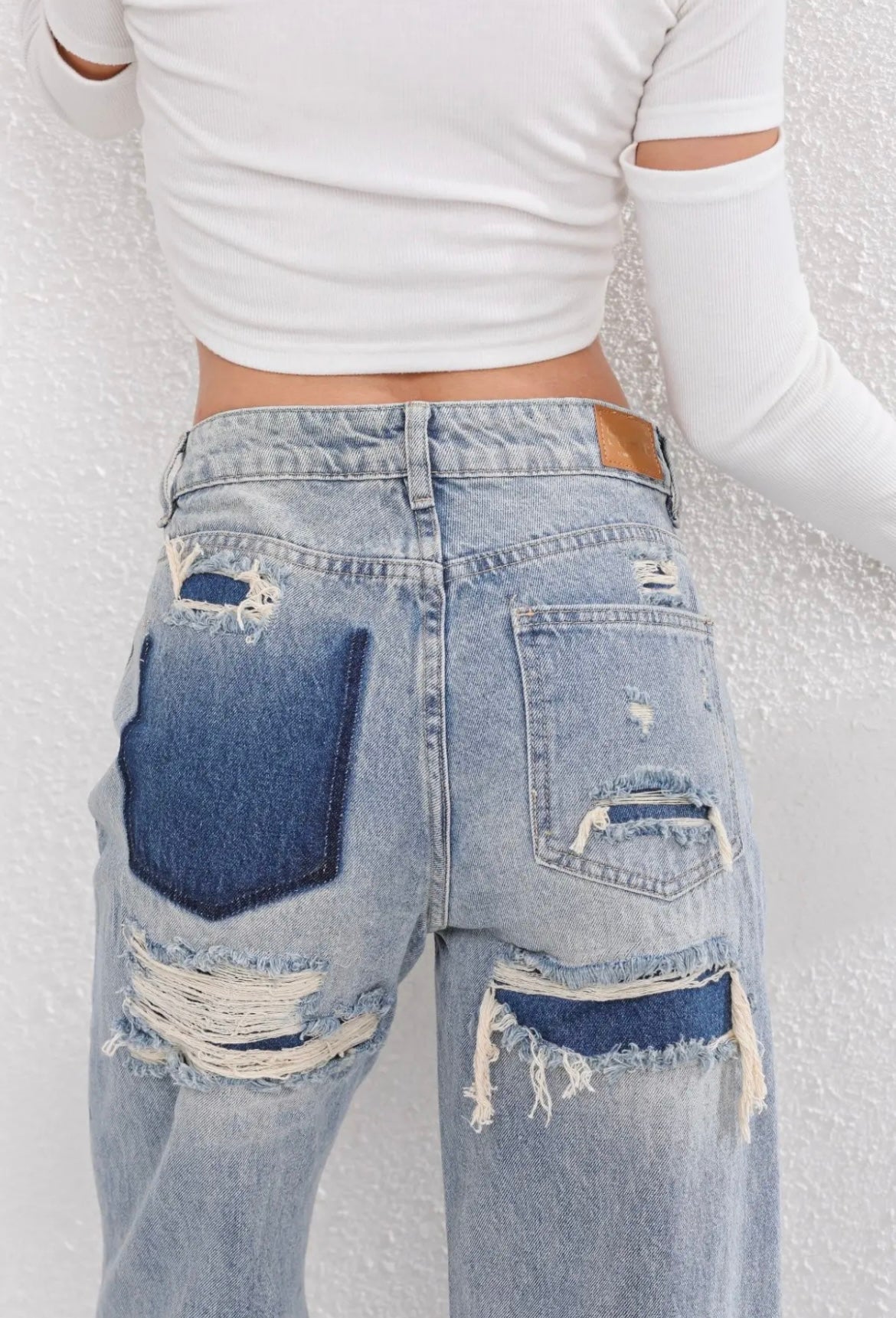 Damen Jeans Strukturierte Oberfläche