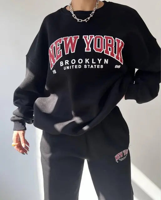 Damen Zweiteiliges Set Übergröße New York Style