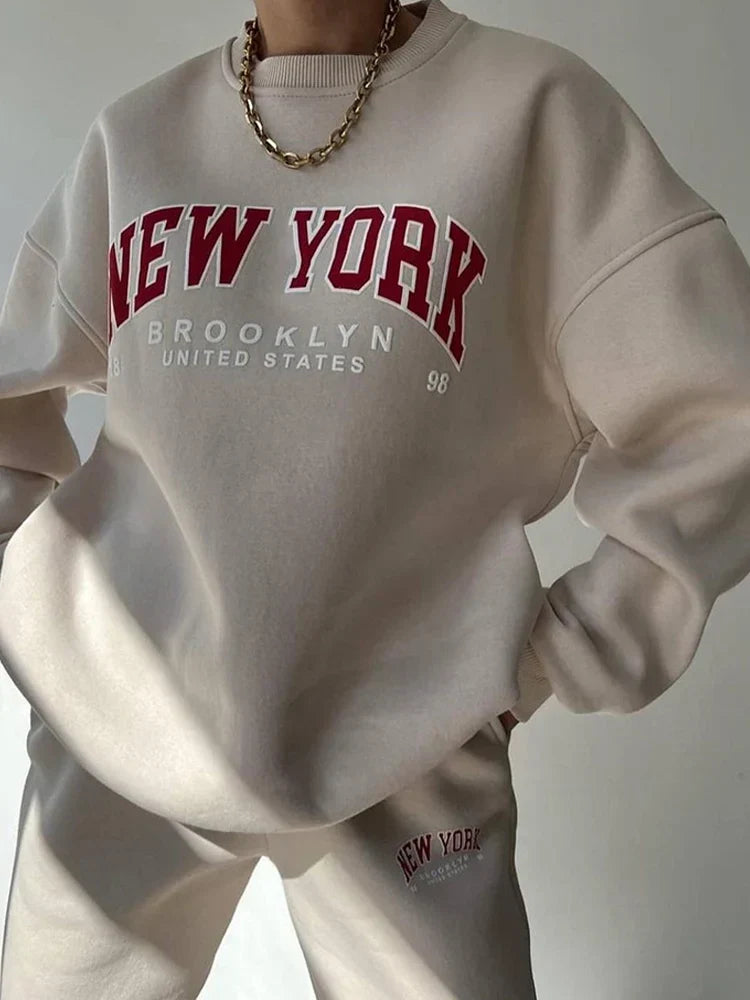 Damen Zweiteiliges Set Übergröße New York Style