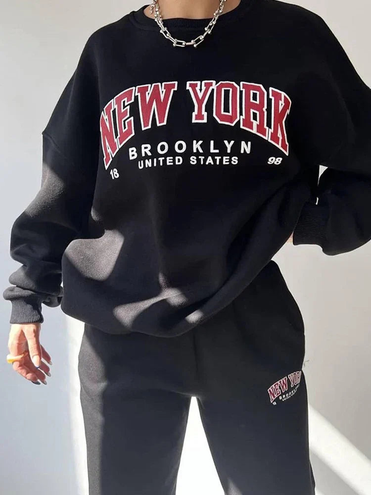 Damen Zweiteiliges Set Übergröße New York Style