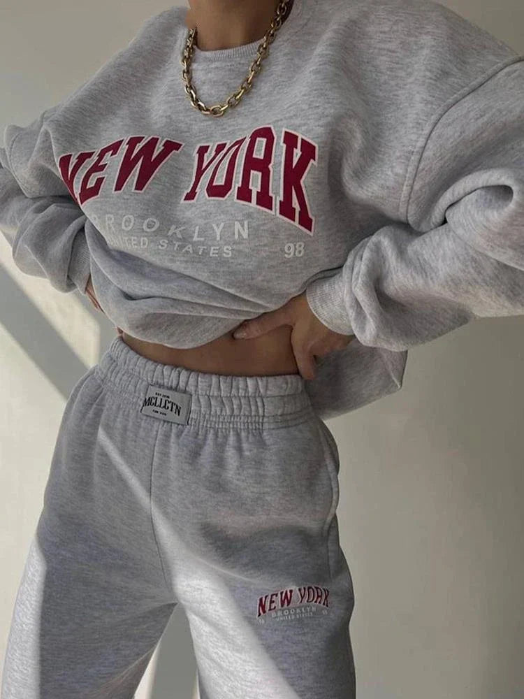 Damen Zweiteiliges Set Übergröße New York Style