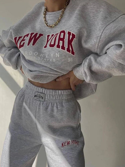 Damen Zweiteiliges Set Übergröße New York Style