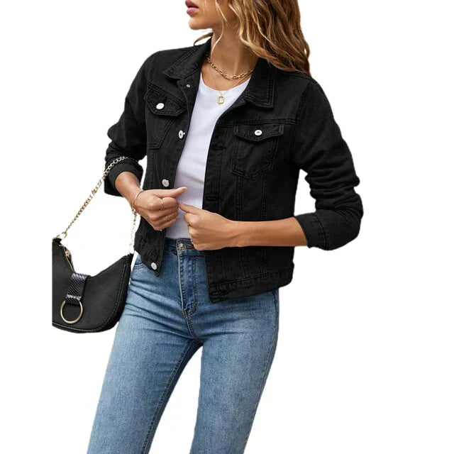 Damen Denim-Jacke Lässig Blau - Norvielle