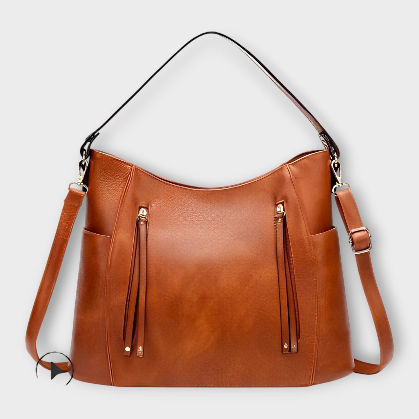 Lilian Damen Schultertasche Alltags Leder Braun - Norvielle