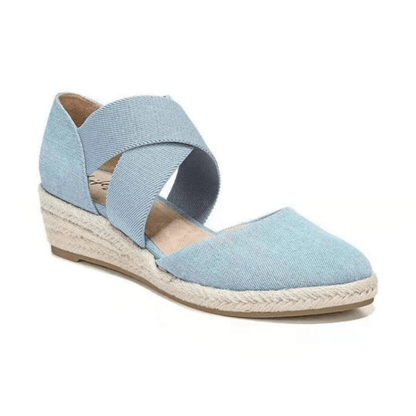 Norvielle Damen Espadrille Keilsohle Geflochtenes Seil Beige