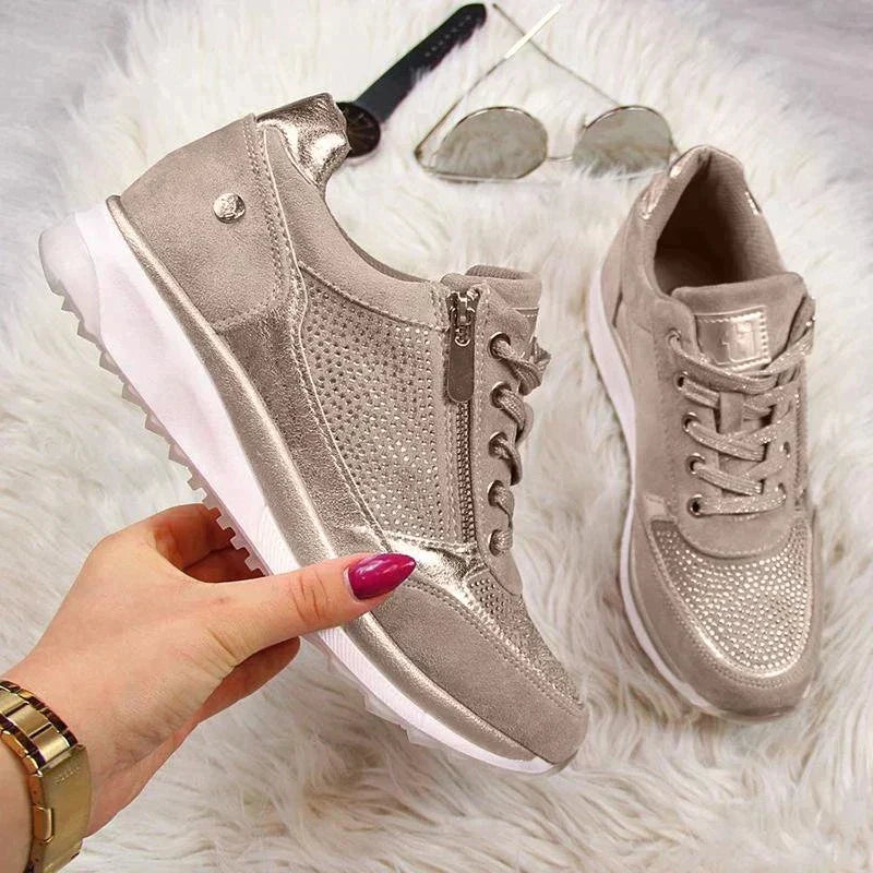 Damen Sneaker Bequem Leicht Sommerweiß
