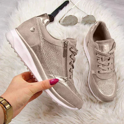 Damen Sneaker Bequem Leicht Sommerweiß
