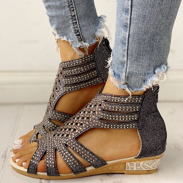 Norvielle Damen Orthopädische Sandalen Niedriger Absatz