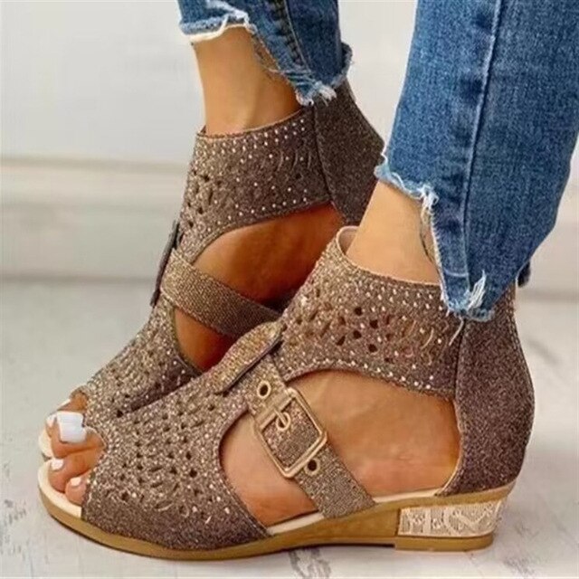 Norvielle Damen Orthopädische Sandalen Niedriger Absatz