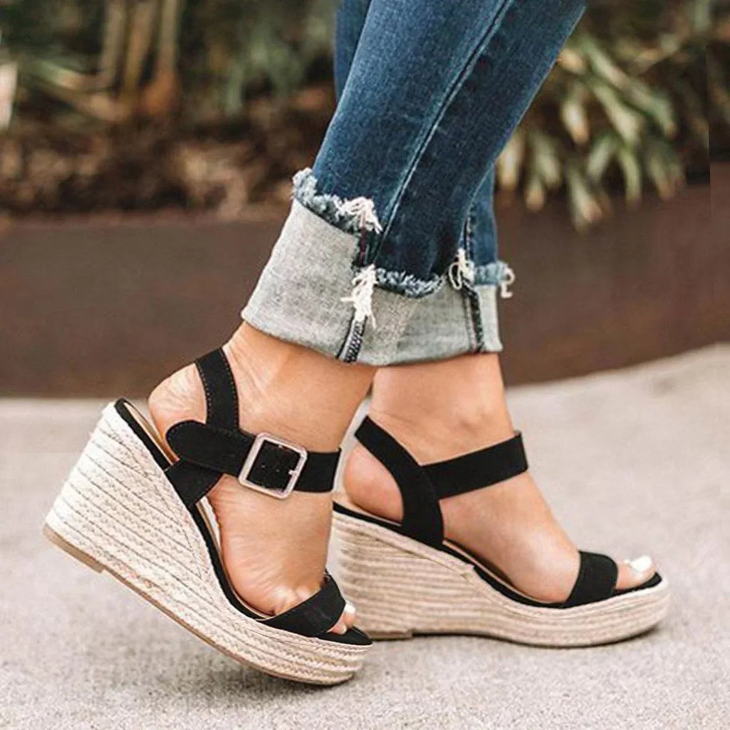 Norvielle Damen Keilschuhe Bequem Keilabsatz