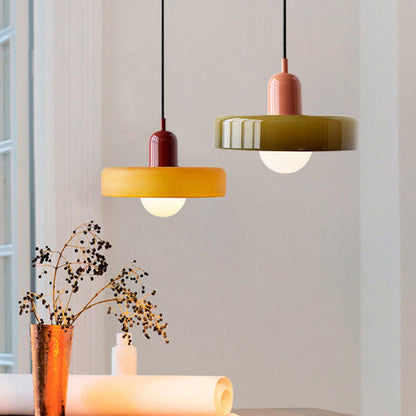 Bauhaus Pendelleuchte Farbiges Glas