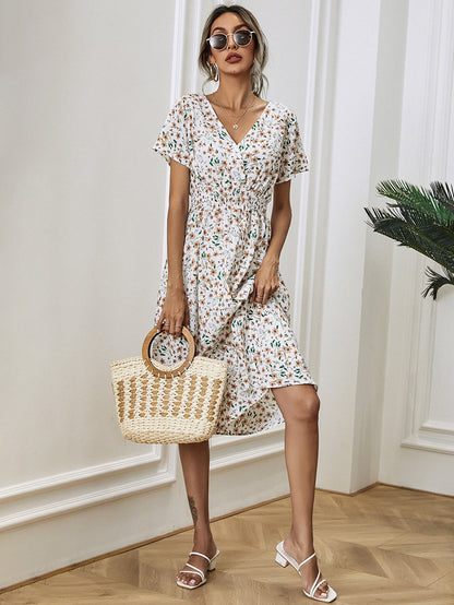 Elegantes Damen Sommerkleid Blumenmuster
