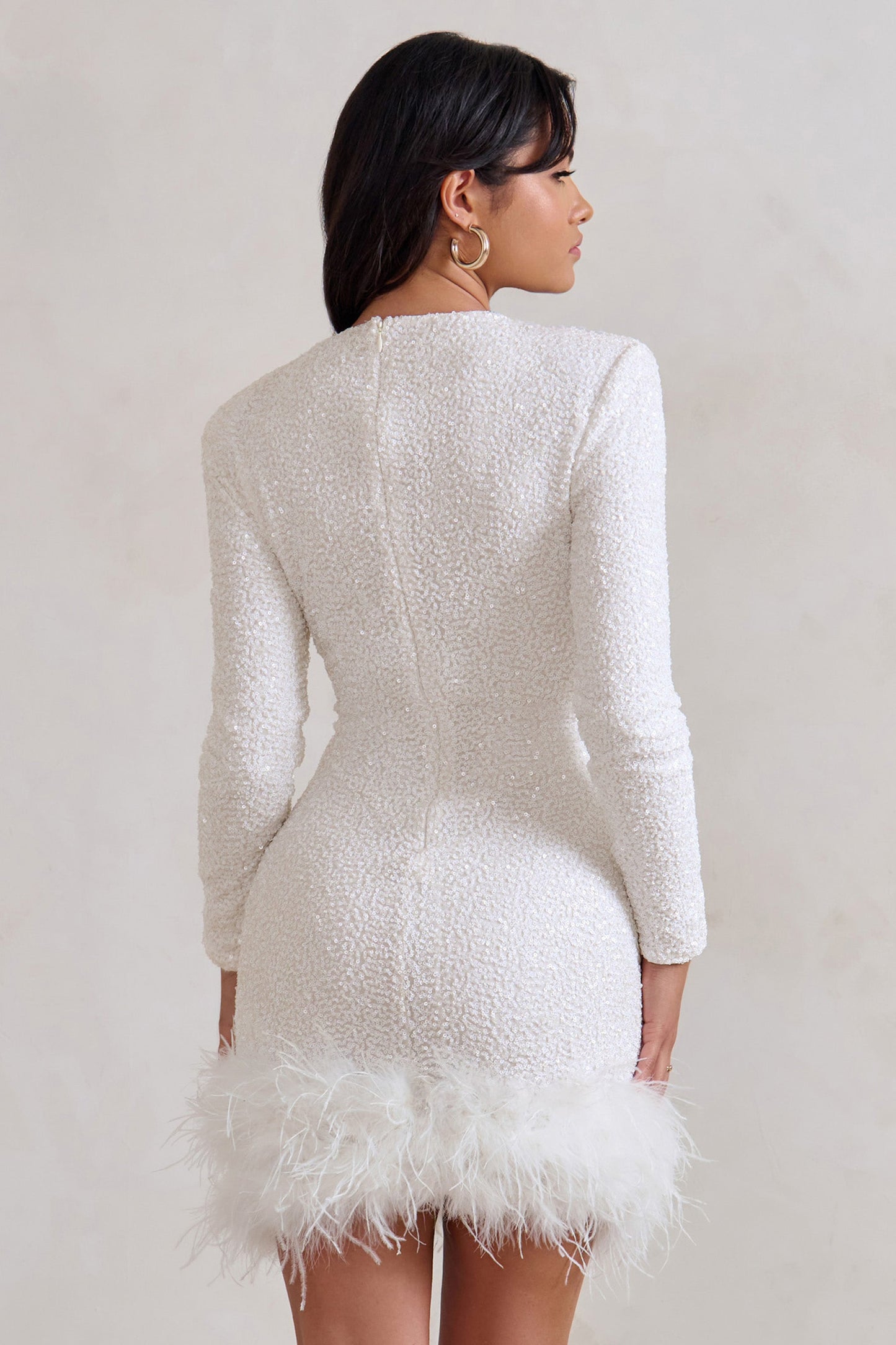 Damen Minikleid Dekorativer Saum Kurz