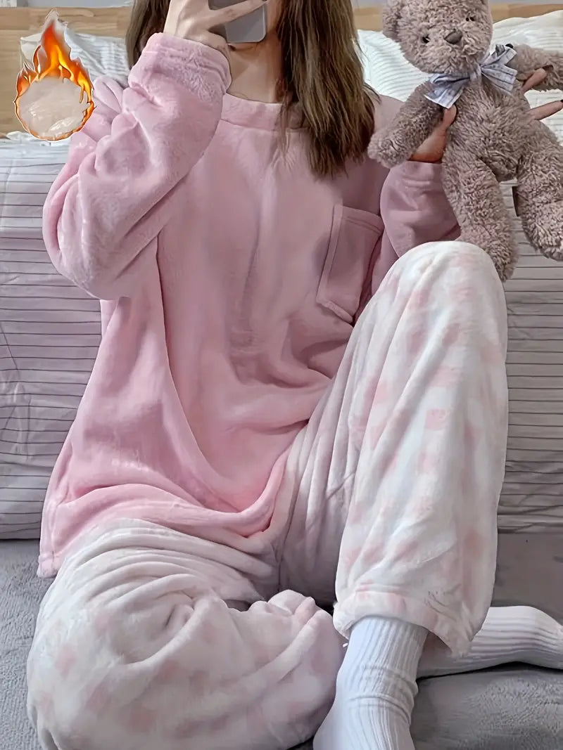 Damen Pyjama Set Warm Weich - Norvielle