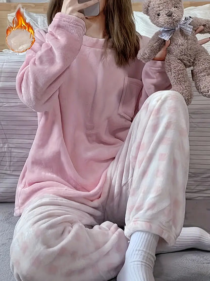 Damen Pyjama Set Warm Weich - Norvielle