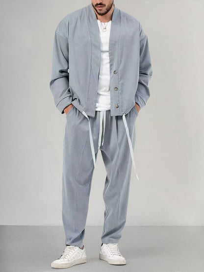 Norvielle Damen Frühjacksen-Set Hose Polyester Anthrazit