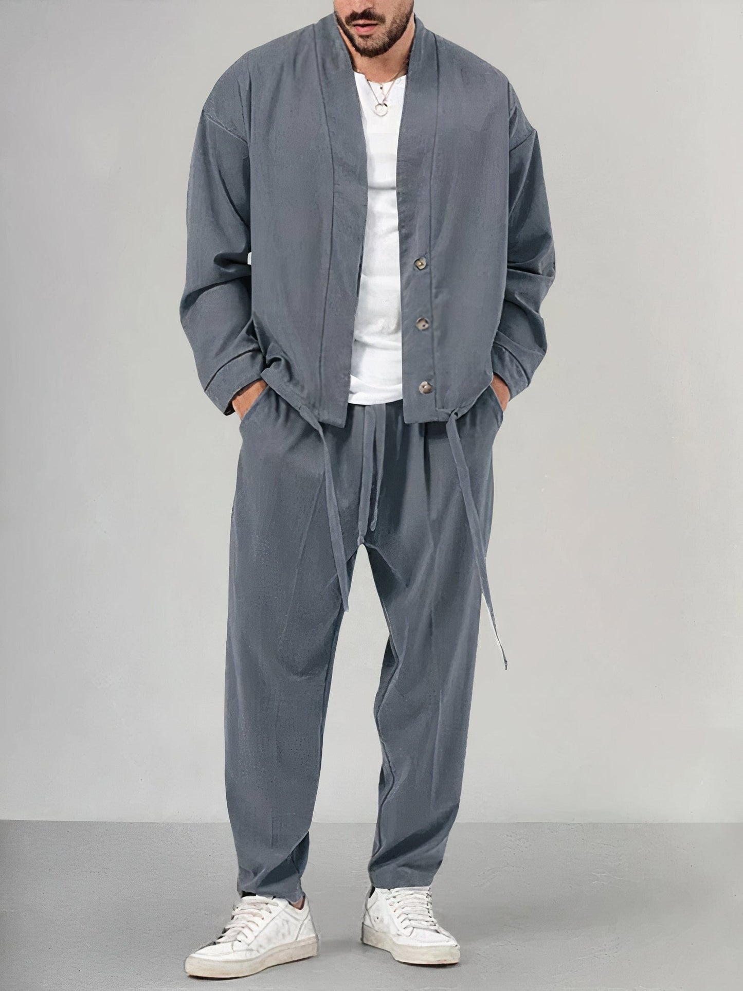Norvielle Damen Frühjacksen-Set Hose Polyester Anthrazit