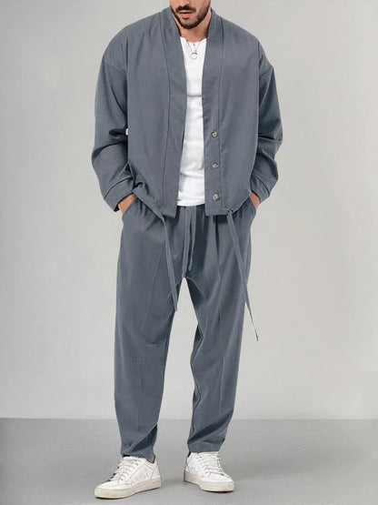 Norvielle Damen Frühjacksen-Set Hose Polyester Anthrazit