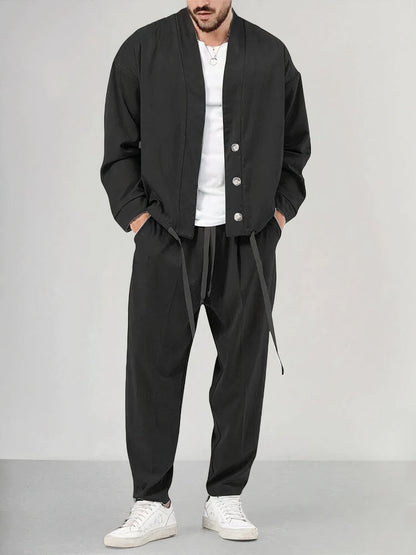 Norvielle Damen Frühjacksen-Set Hose Polyester Anthrazit