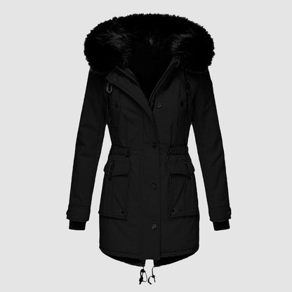 Damen Winterparka Warm Kunstfellkragen Bequem