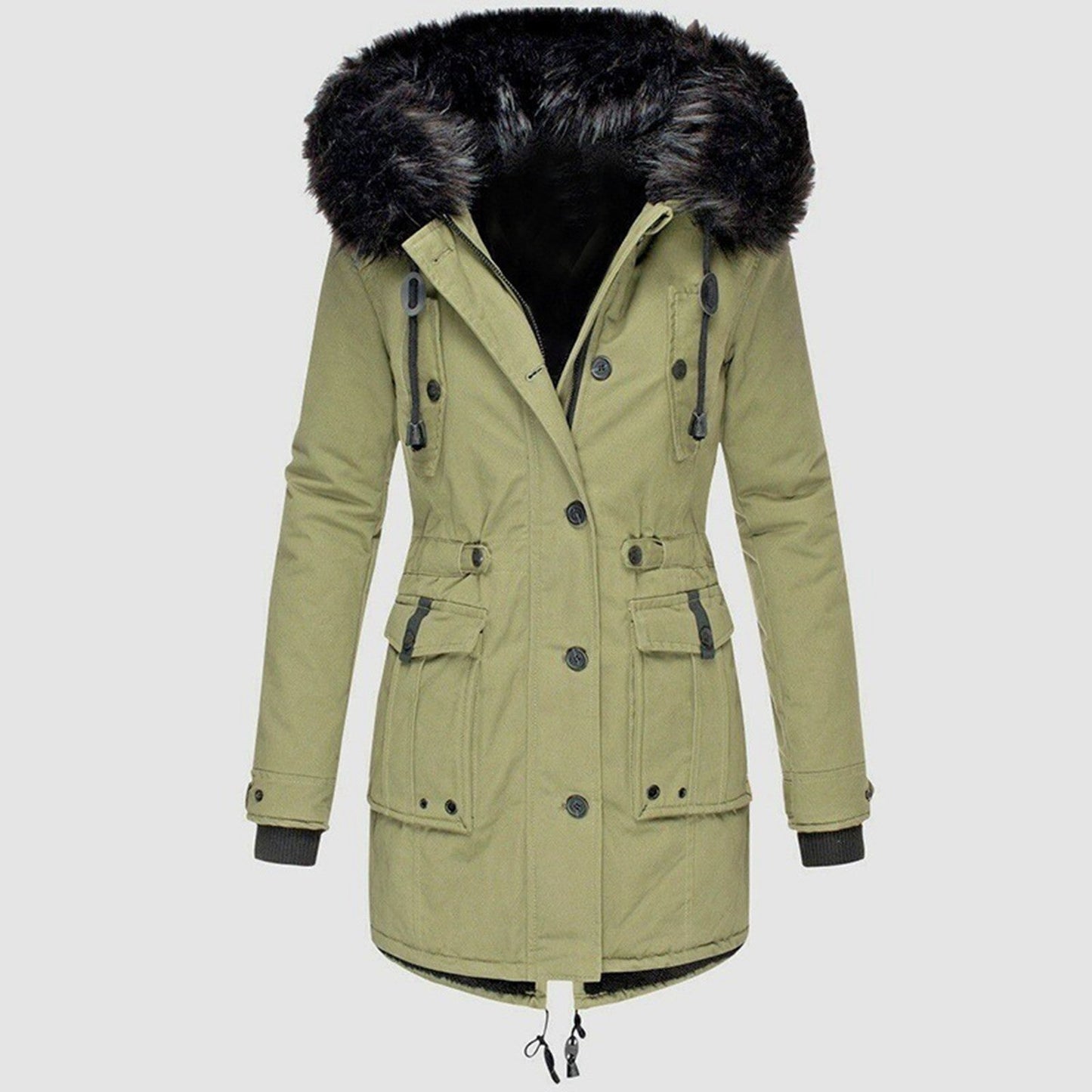 Damen Winterjacke Lang Warm Isoliert