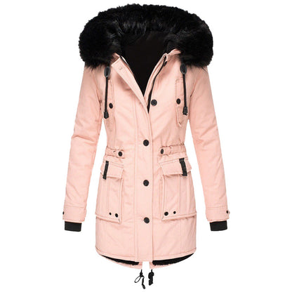 Damen Winterparka Warm Kunstfellkragen Bequem
