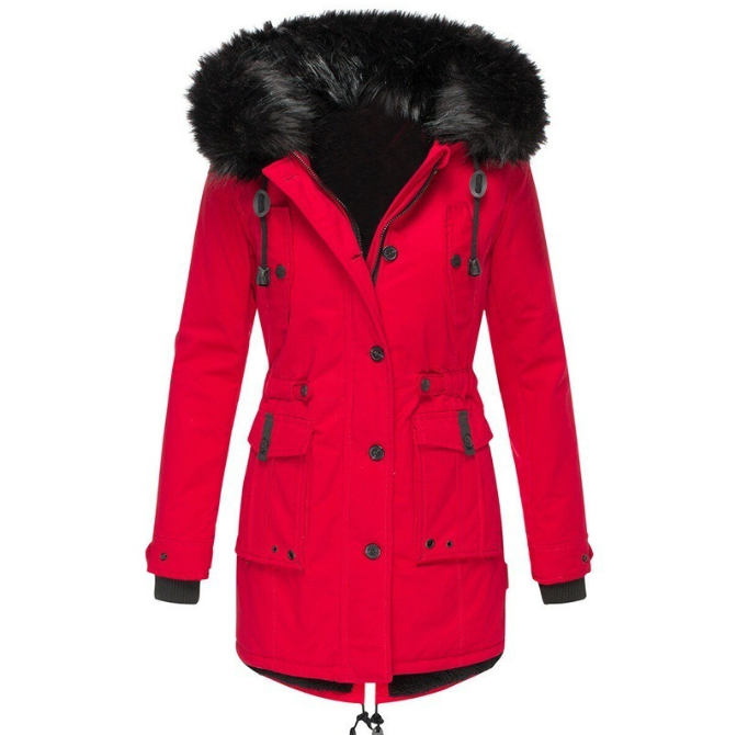Damen Winterjacke Lang Warm Isoliert