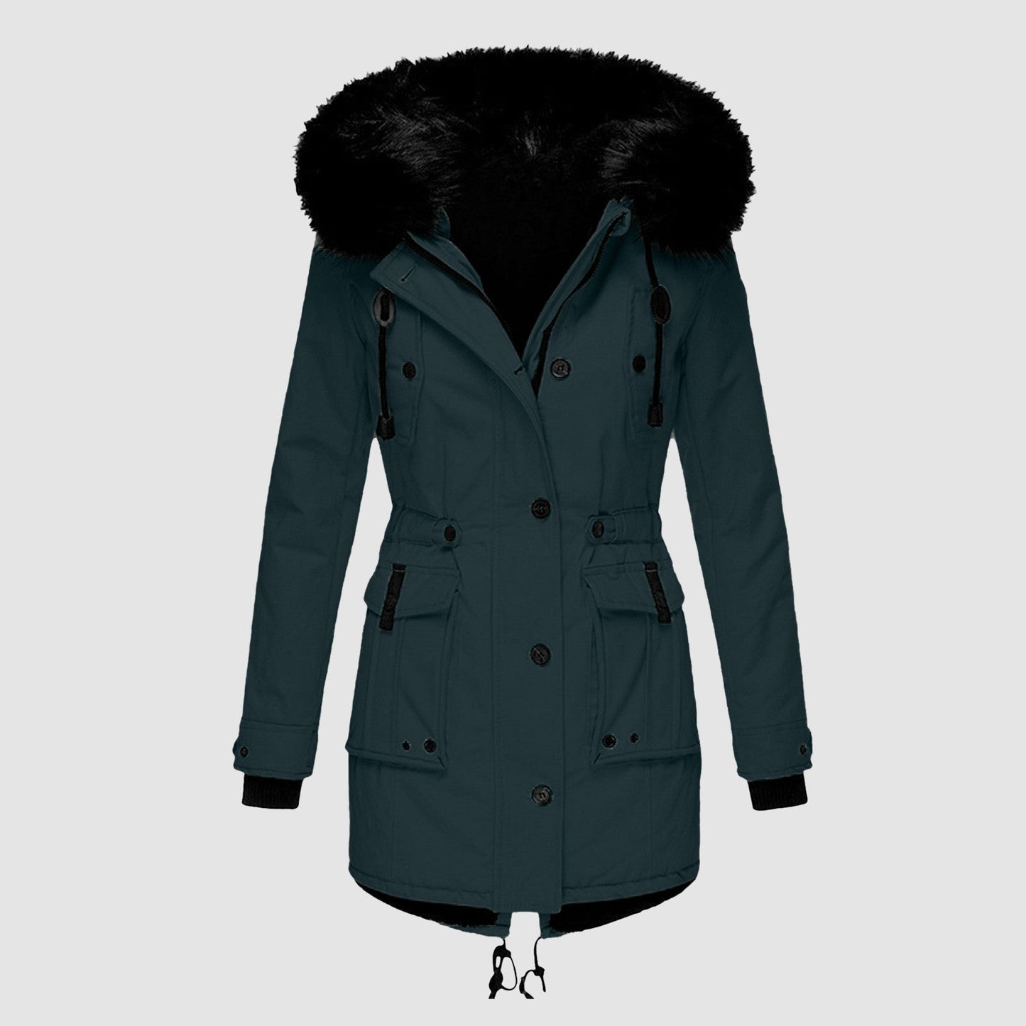 Damen Winterparka Warm Kunstfellkragen Bequem