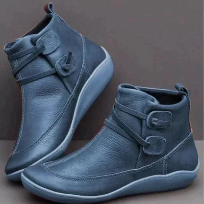 Lederstiefel Damen Mid-Cut Unterstützende Passform Wasserfest