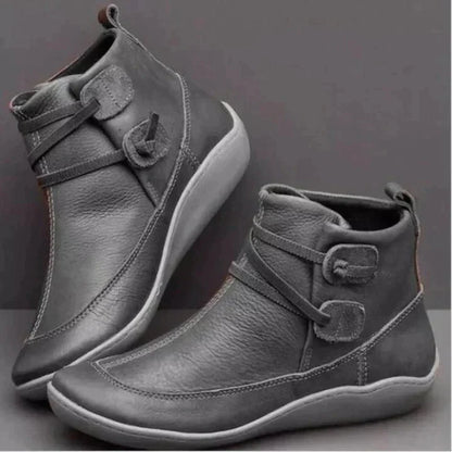 Lederstiefel Damen Mid-Cut Unterstützende Passform Wasserfest