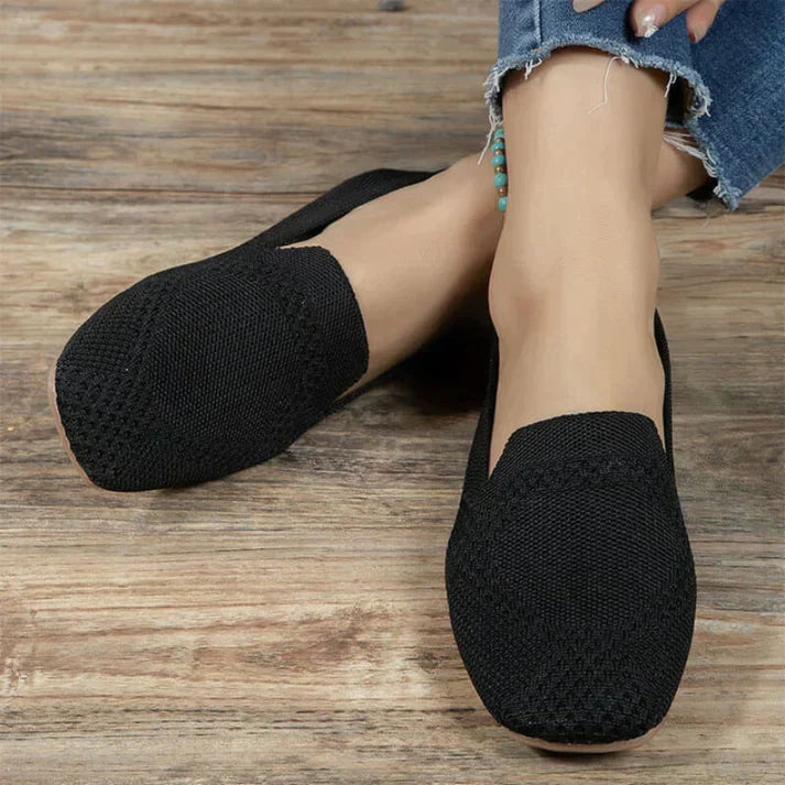 Damen Loafer Gestrickt Reinschlüpfen