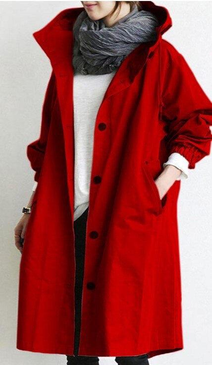 Norvielle Damen Trenchcoat Lang Wasserabweisend