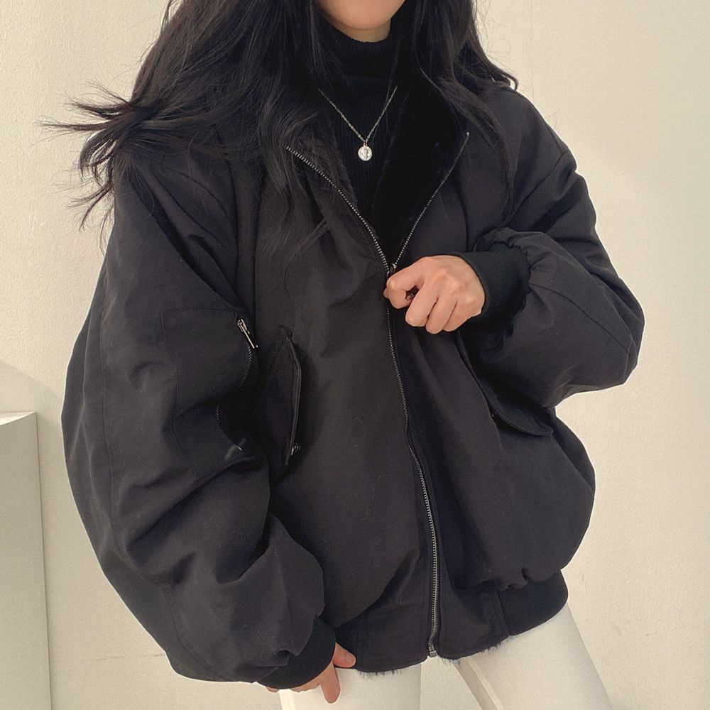 Damen Fleecejacke Umkehrbar Warme Winterjacke Mit Kapuze