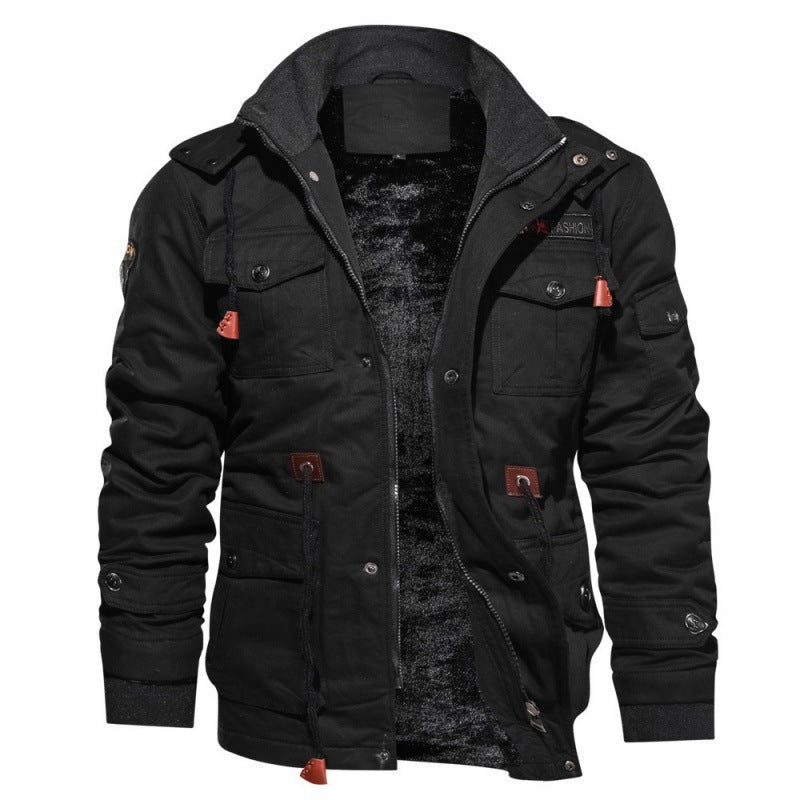 Herren Winterjacke Wasserdicht Fleece Warm Schwarz - Norvielle