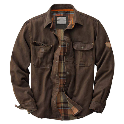 Herren Wachsjacke Bomberstil Warmes Flanellfutter Schwarz - Norvielle