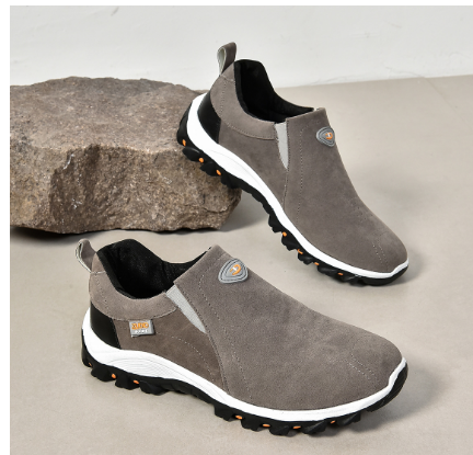 Walking-Schuhe – Herren-Freizeitschuhe für den Alltag zum Hineinschlüpfen-Grau-38-Chaps Herrenmode