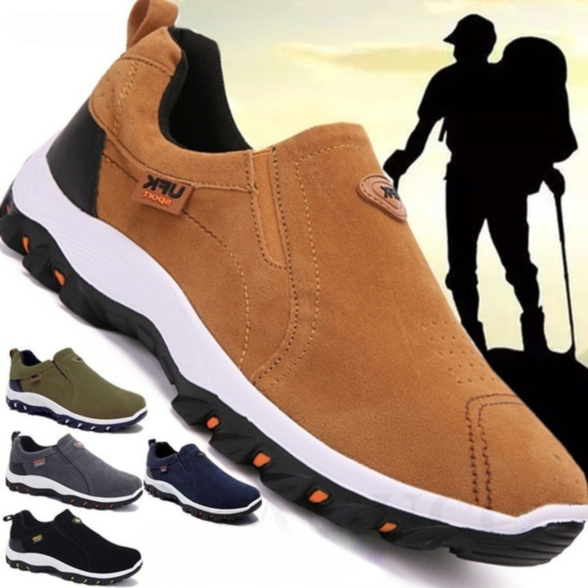 Wanderschuhe Herren Schlupfschuhe Profilsohle - Norvielle