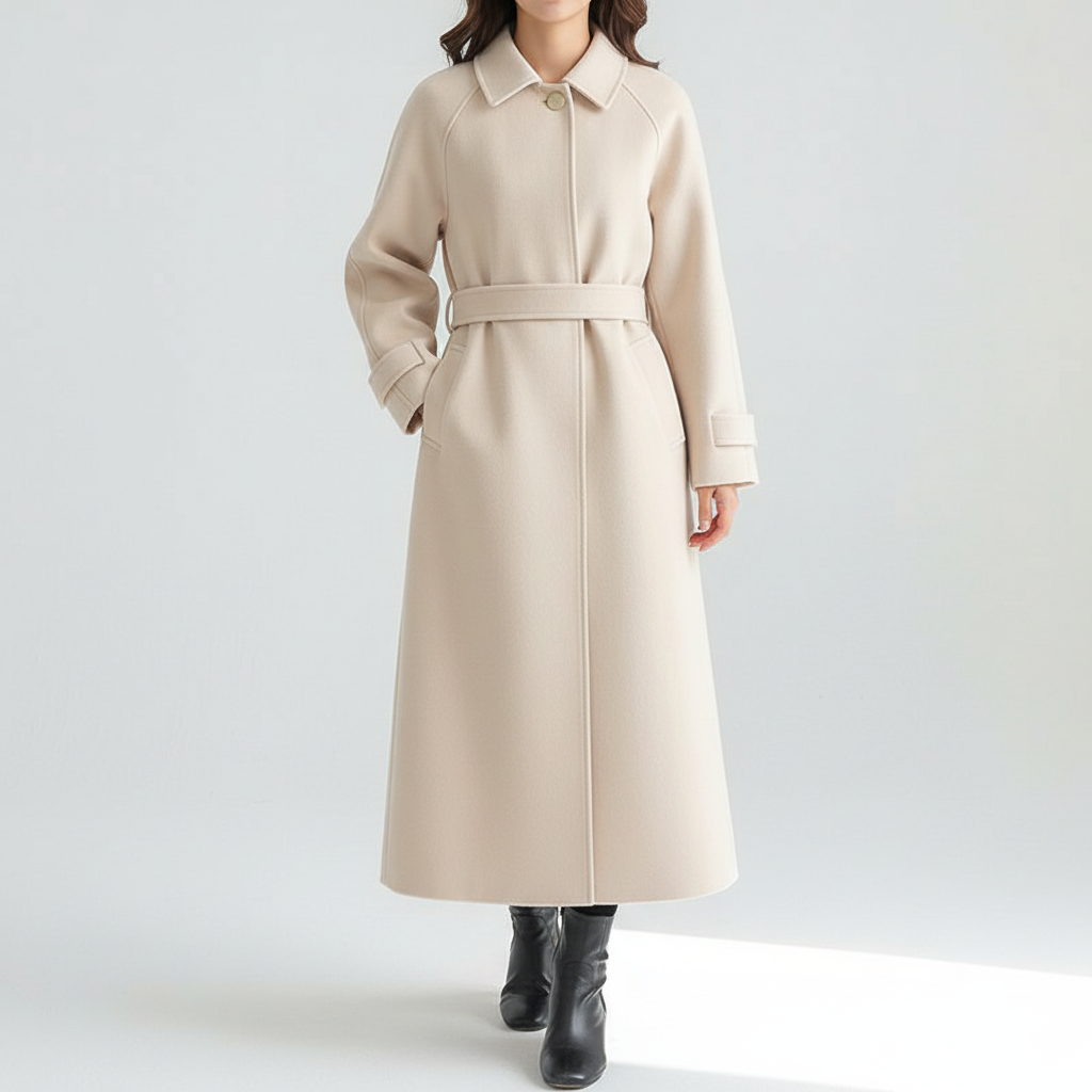 Damenmantel Lange Wasserdichte Taillierte Jacke