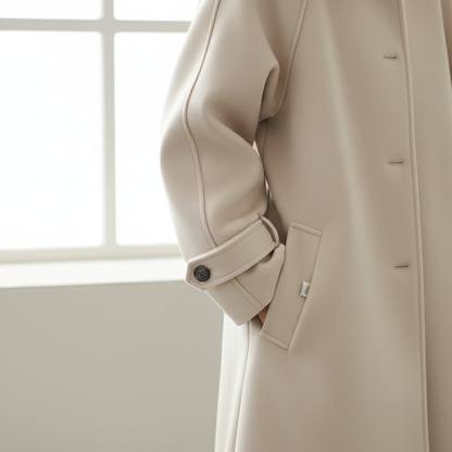 Damenmantel Lange Wasserdichte Taillierte Jacke