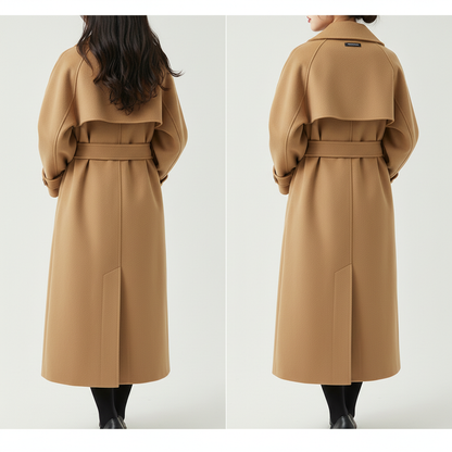 Damenmantel Lange Wasserdichte Taillierte Jacke