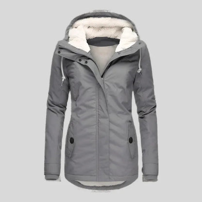 Wasserdichte Winterjacke Damen Kapuze Schwarz - Norvielle
