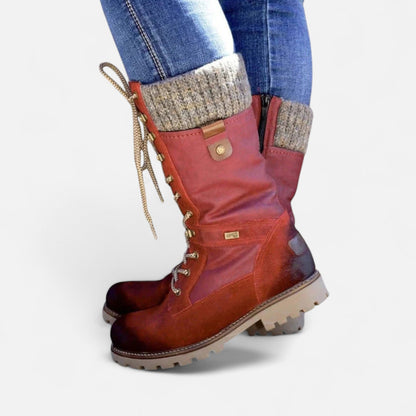 Damen Schnürstiefel Warmfutter Komfortabel